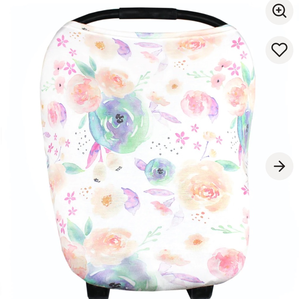 Copper pearl Multi use cover for car seat. Bloom floral print.